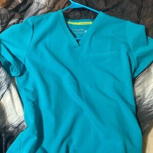 Fabletics scrub top blue medium